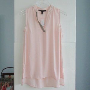 New White House Black Market Tunic Top size small Sleevless V-Neck Pink NWT